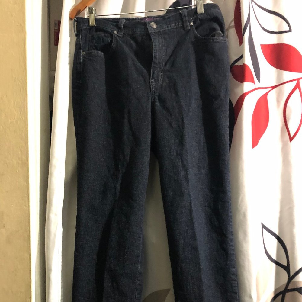 Gloria Vanderbilt zipper closure straight leg jeans Amanda Stretch size 12